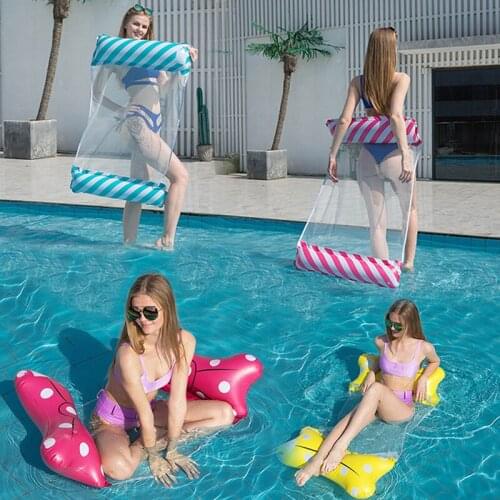 Water Hammock Recliner Inflatable Floating Swimming Mattress Sea Swimming Ring Pool Party Toy Lounge Bed For Swimming