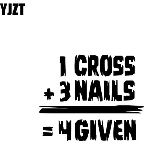 YJZT 17.8CM*14.6CM 1 CROSS 3 NAILS 4 GIVEN JESUS Vinyl Car Motorcycle Sticker Decals Black/Silver C13-000247
