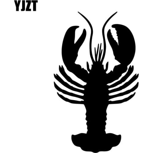 YJZT 9*15CM Cartoon Claws Crayfish CRAB Personality Vinyl Car Window Sticker Decals Black/Silver S8-1607