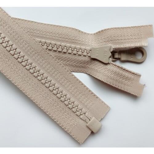 YKK5 Resin Single Open Light Beige Zipper 30-100cm