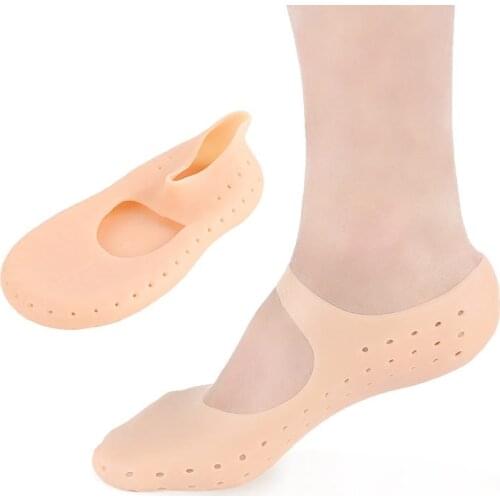 1 Pair Silicone Foot Chapped Care Tool Moisturizing Gel Heel Socks Cracked Skin Care Protector Pedicure Health Monitors Massager