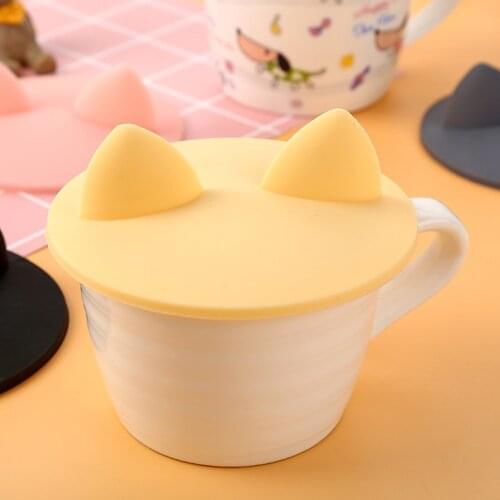 1pc Random Color Cute Water Drinking Cup Lid Silicone Anti-dust Bowl Cover Cup Seals Glass Mugs Cap Heat Resistant Tea Cup Lids