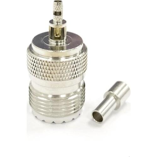 1pc UHF Female Jack RF Coax Convertor Connector Crimp RG316,RG174,LMR100 Straight Nickelplated NEW wholesale