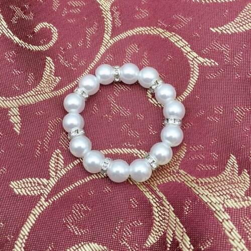 100PCS White Pearls Napkin Rings Wedding Napkin Buckle For Reception Party Table Decorations Supplies