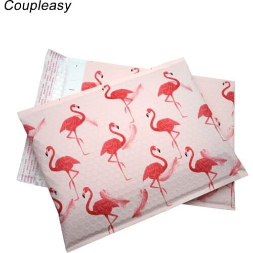 20Pcs New Bubble Mailer Flamingo Printed Shipping Envelopes With Bubble Shockproof Courier Bag Padded Mailing Bags 26x37cm