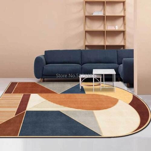 200*300cm Simple and Fashionable Arches Special Shape Irregular Morandi Color Block Splicing Living Room Bedroom Bedside Mat