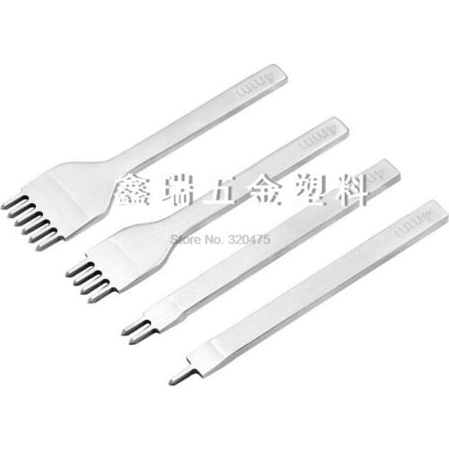50set 3/4/5/6mm 4pcs Hole Punches Lacing Stitching Tool Hole Punch Handmade Leather Tool with 1/2/4/6 Prong Diamond Point