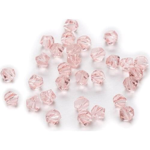 50 Piece Pink Twisted Cut Faceted Crystal Glass Spacer Beads Jewelry Making For Handmade Bracelet Necklaces DIY 6-10mm