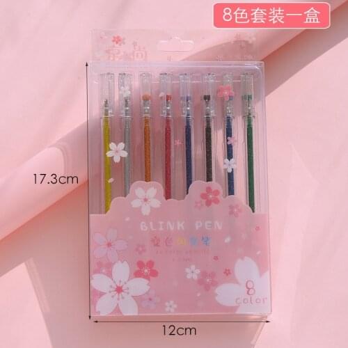 8 pcs/pack of color-changing gel pens fluorescent gel ink pens, promotional gifts, stationery, school and office supplies