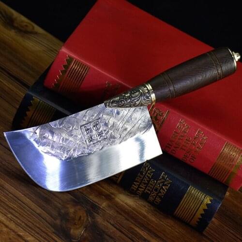 Authentic Longquan ghost hand made of pure hand forged kitchen knife ancient retro slicer light household meat cleaver