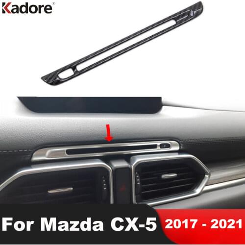 For Mazda CX5 CX-5 KF 2020 2017 2018 2019 Carbon Fiber Interior Moulding CD Control Button Switch Decoration Frame Cover Trim