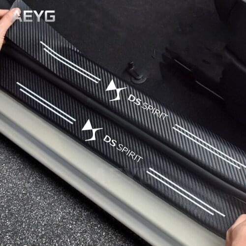 Car Door Sill Carbon Fiber Sticker For DS SPIRIT DS3 DS4 DS4S DS5 5LS DS6 DS7 Decals Vinyl Auto Automotive Goods Accessories