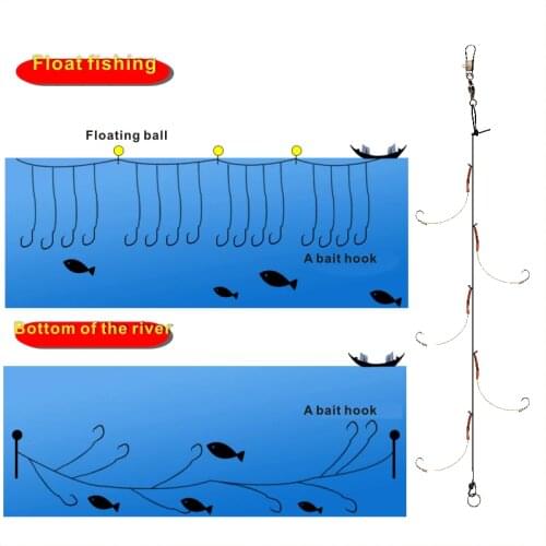 Baitholder Steel Leader Lure Double Fly Fishing Hook Line Lot String Fishing Hook String Set with Line Carbon Steel String Carp