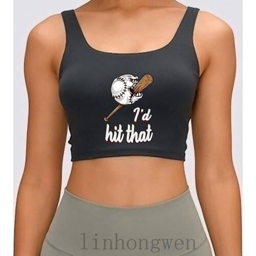 Baseball With Racket Cartoon Women Tank Top Pattern Cute Casual Letter Spring S-XL PrinTank Top