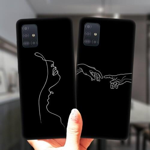 For Samsung A52 A72 A51 A71 A50 A70 A12 A02 A42 A32 A31 A21S A41 A11 A30 A20 Case Mona Lisa Art David Girl Lines Silicone Cover