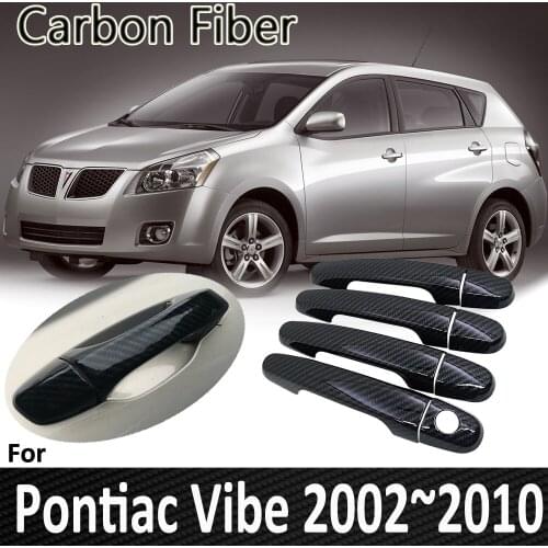 Black Carbon Fiber for Pontiac Vibe 2003 2004 2005 2006 2007 2008 2009 2010 Door Handle Cover Sticker Decoration Car Accessories