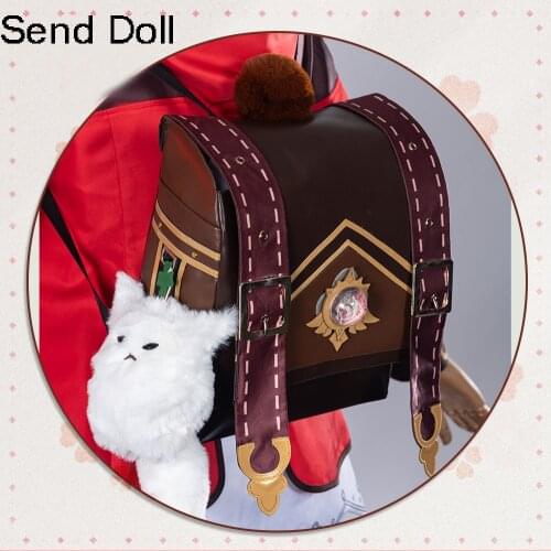 Genshin Impact Klee Cosplay Costome Backpack Anime Game Girl Cute Dress Uniform Halloween Party Cosplay Wig Shoes Ear Full Set