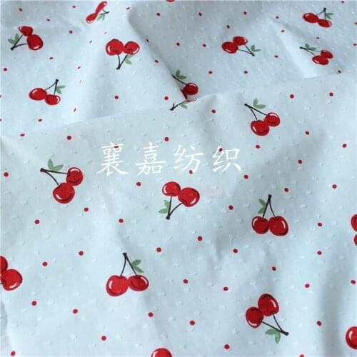 Cotton Fabric Cotton Dot Cut Flower Printing Childrens Clothing Womens Blouse and Skirt Fabric Handmade DIY Fabric