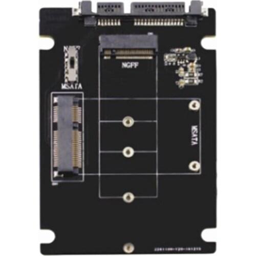 HOT-2 in 1 MSATA/M.2 NGFF to 2.5 Inch SATA Adapter SSD Adapter Card M.2 NGFF B-Key to SATA SSD Converter Adapter Board