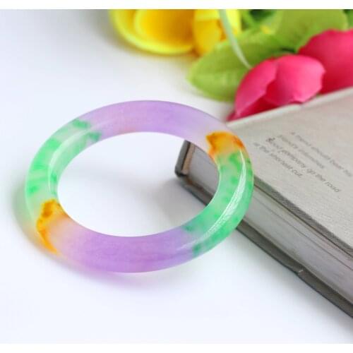 Chinese Tri Color jade Bracelet 54-62mm Charm Jewellery Fashion Accessories Hand-Carved Man woman Luck Amulet Gifts P65