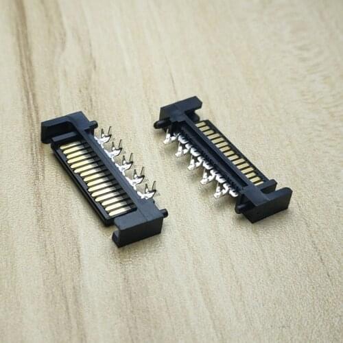 Riveting Pressure Type 15PIN SATA Plug PC Computer ATX Hard Disk Power Connectors Plastic Shell Male Housing