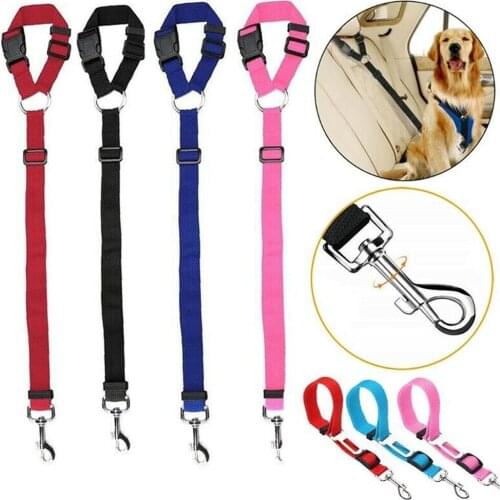 Pet Dog Ring Seat Belt Lead Clips Safety Harness Restraint Car Van Journey Travel Dog Collars Leads Pet Harnesses