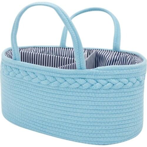 Baby Diaper Storage Box 100% Cotton Rope Baby Room Diaper Basket Diaper Storage Box For Wet Wipes Toy Organizer Nappy Bag