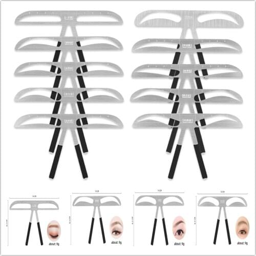 Microblading Permanent Makeup Eyebrow Tattoo Stencil Ruler Eyebrow Tattoo Ruler 10 Types Reusable Tattoo Template Measuring Tool