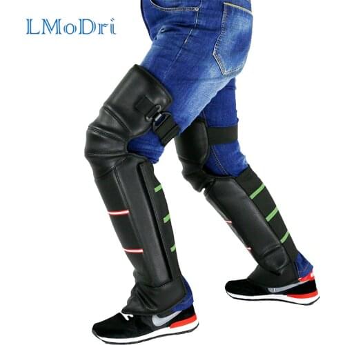 LMoDri Motorcycle Warm Kneepad Legs Warmer Motorbike Riding Protective Knee Pads Windproof Winter PU Leather Waterproof 2pcs/lot
