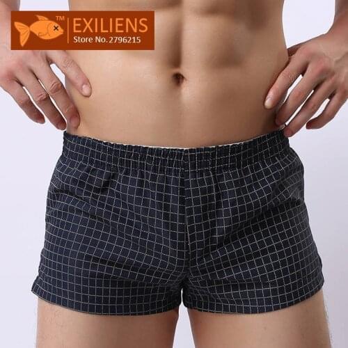 [EXILIENS] Mans Arrow Underwear Mens Shorts Boxers Sexy Arrow pants Cotton Panties Male Brand Man Underpants Plaid Size M-XXL
