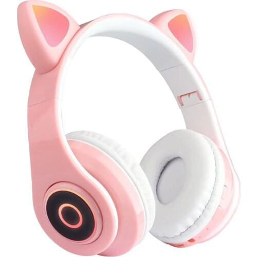 New popular female cat ear network red hair bald headset mobile phone wireless Bluetooth headset