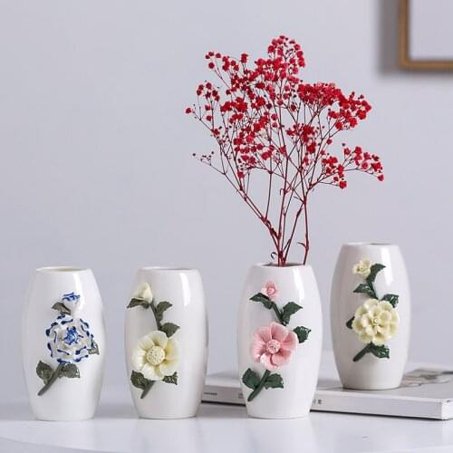 2019 New Ceramic Modern Vase Handmade Plum Vase Living Room Furniture Decoration Creative Vase