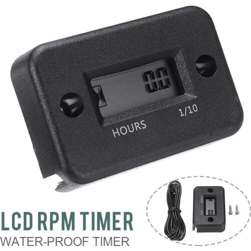 New Arrival 1pc Digital LCD Counter Hour Meter Waterproof Auto Gauge Clocks Tool For Motorcycle Car Marine Generator Engine
