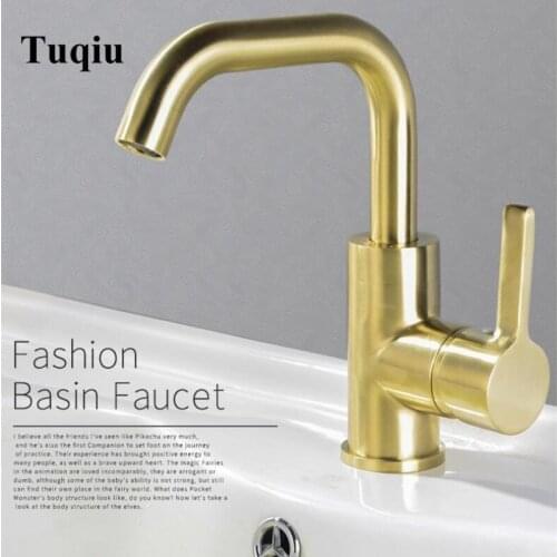 New arrival Bathroom Sink Faucet hot and cold Crane Brass Brush gold Sink Faucet Single Handle water tap black chrome basin tap