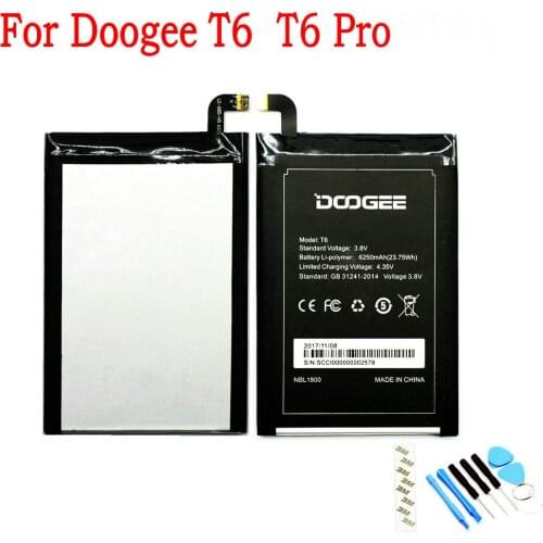 NEW Original 6250mAh battery For Doogee T6 T6 Pro Mobile phone