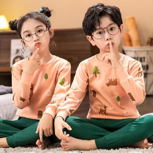 Baby Girls Pajamas New Autumn Long sleeve Childrens Clothing Boys Sleepwear Cotton Pyjamas Sets For Kids 4 6 8 9 10 12 Years