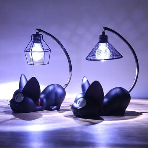 DC 4.5V Resin Cartoon Cat Animal Night Light Creative Home Decoration Ornaments Kitty Table Lamp Bedroom Reading Lighting