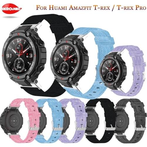 Strap For Huami Amazfit T-rex Smart Bracelet Watch Band Canvas Nylon Replacement Men Women Smartwatch For Xiaomi T-rex Pro band