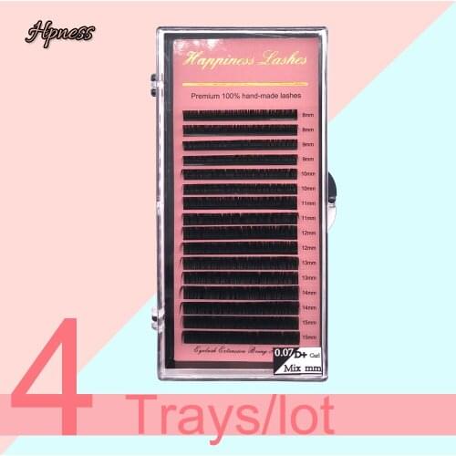 16Rows Mix Length Makeup Premium Natural Individual Long Soft Classic Eyelash Extension For Professionals 100% Handmade 4Trays