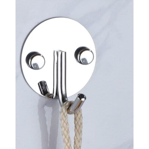 Self Adhesive Wall Door Back Hooks Heavy Duty Stainless Steel Clothes Hanger Bathroom Kitchen Towel Rustproof Hook