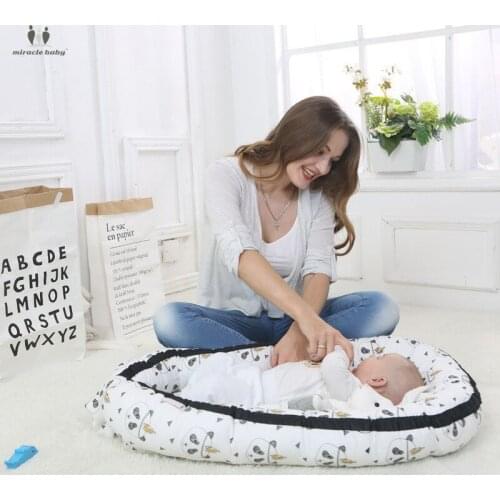 95*66CM Cotton Folding Baby Nest Bed Crib Bed Portable Removable And Washable Crib Baby Sleep Pad Home Bed Infant Toddler Cradle