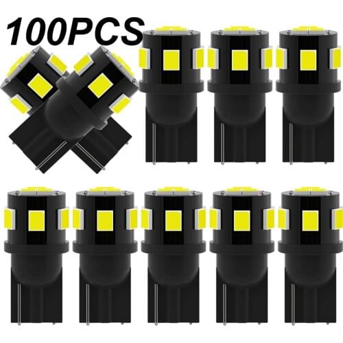 100x T10 Led Canbus W5W Led Bulbs 168 194 6000K White Signal Lamp Dome Reading License Plate Light Car Interior Lights Auto 12V