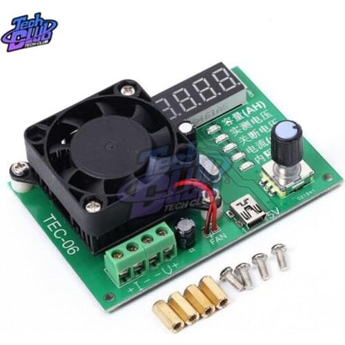 TEC-06 Battery Capacity Testing 16W Electronic Load Tester for Mobile Power Tester Max 500AH LED Display with Fan