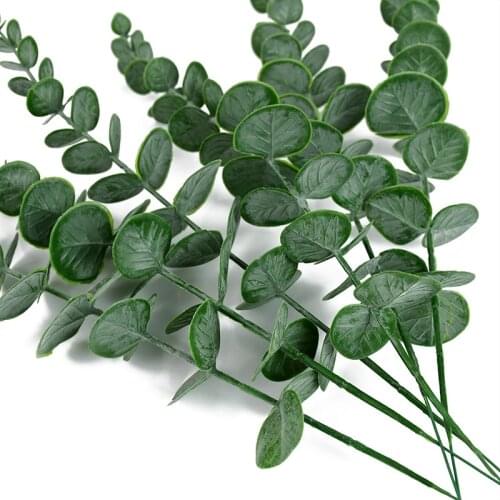 5Pcs 37cm Artificial Eucalyptus Leaves Branch Green Plant For Home Wedding Birthday Party Decor Fake Flower DIY Wreath Supplies