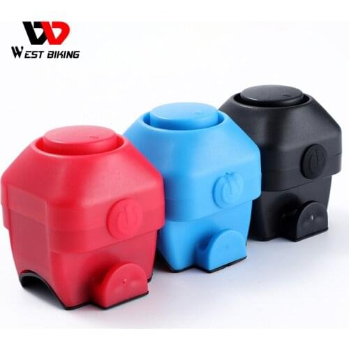 WEST BIKING Electric Cycling Bell MTB Road Bike 130dB Horn Rainproof Safety Silica Gel Shell Bell Bicycle Handlebar Accessories