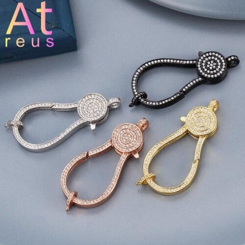 4 Color Lobster Clasps Hooks Copper Micro Pave Zirconia Jewelry Making Supplies DIY Bracelet Necklace Handmade Jewelry