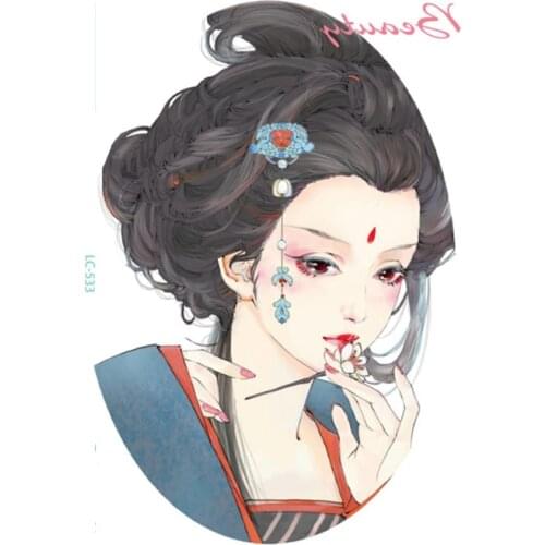 LC-533 21*15cm HD Women Large Tattoos Sticker Halloween Half Butterfly Women Design Cool Temporary Tattoo Stickers Taty