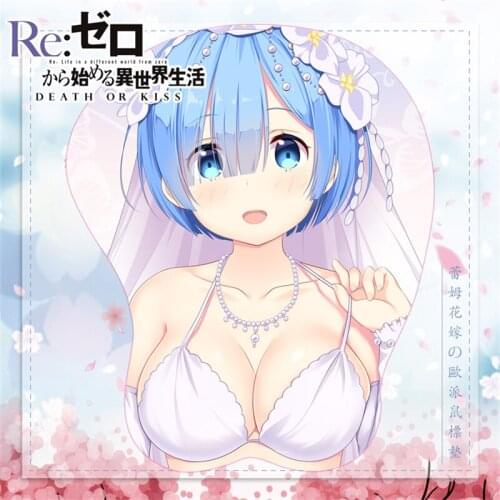 Anime Re:Life in A Different World from Zero Cartoon Rem Pattern 3D Wrist Mat Mouse Pad Cosplay Accessories for Women Men 1pcs