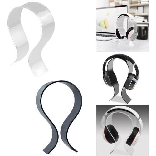 1Pc Universal Anti-slip Curved Shape Acrylic Headset Holder Stand Table Display Rack Bracket Table Organizer