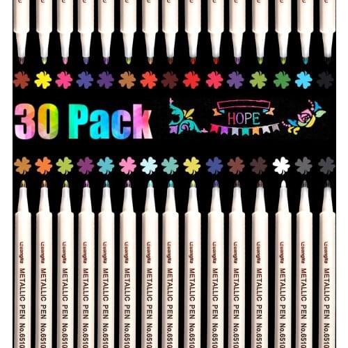 20,30 Colours Metallic Marker Pens for Glass Paint Rock Painting Stone DIY Card Making Plastic Pottery Wood Metal Surface
